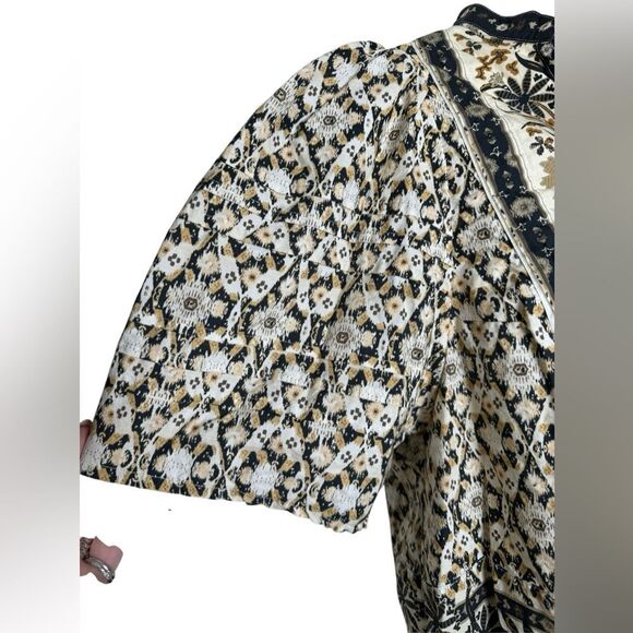 Anthropologie Puff-Sleeve Tie Neck Blouse - Picture 6 of 11